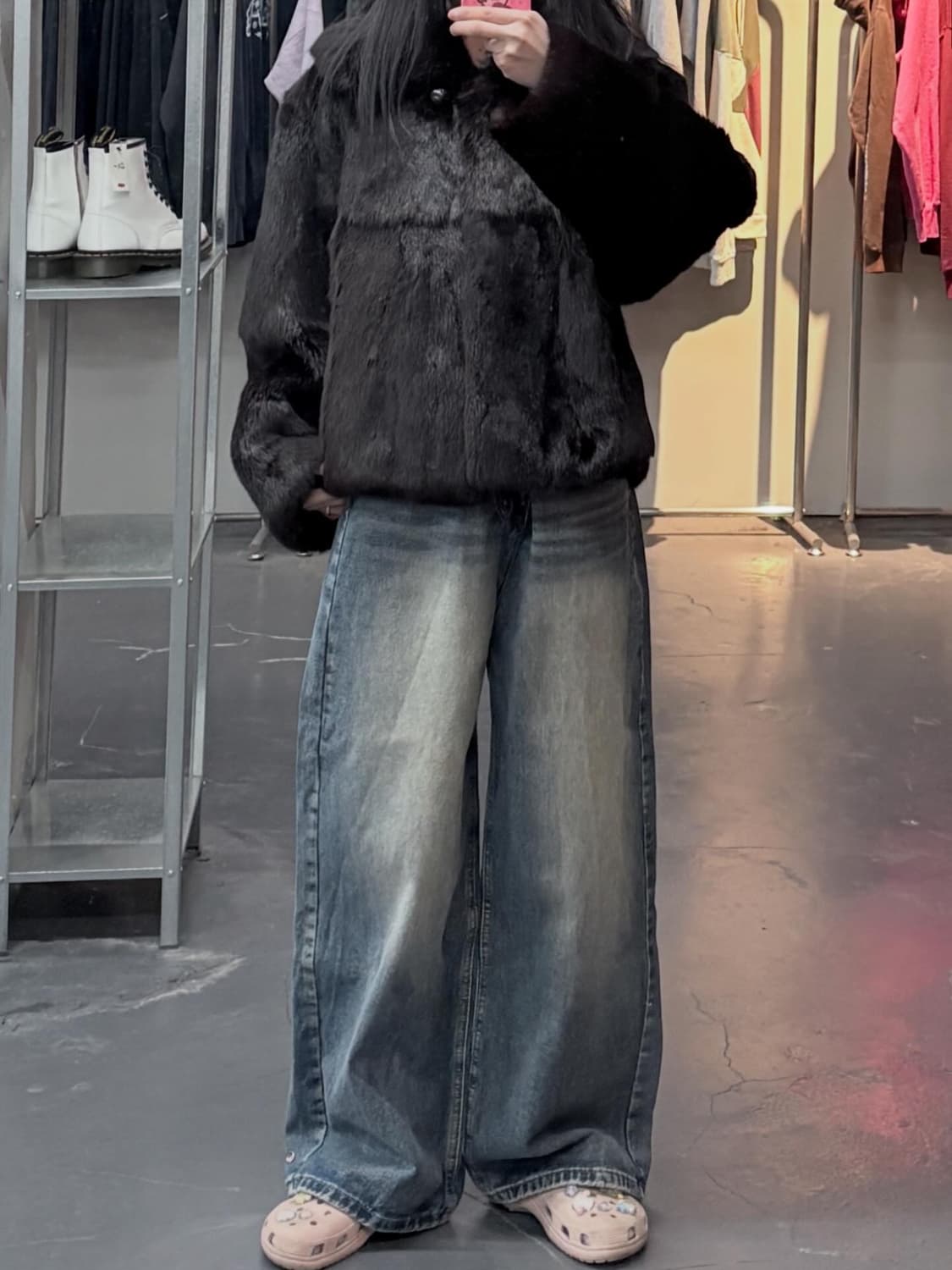 Vert Dense 모피 안감 레이온 퍼 자켓 A3503 상품이미지1