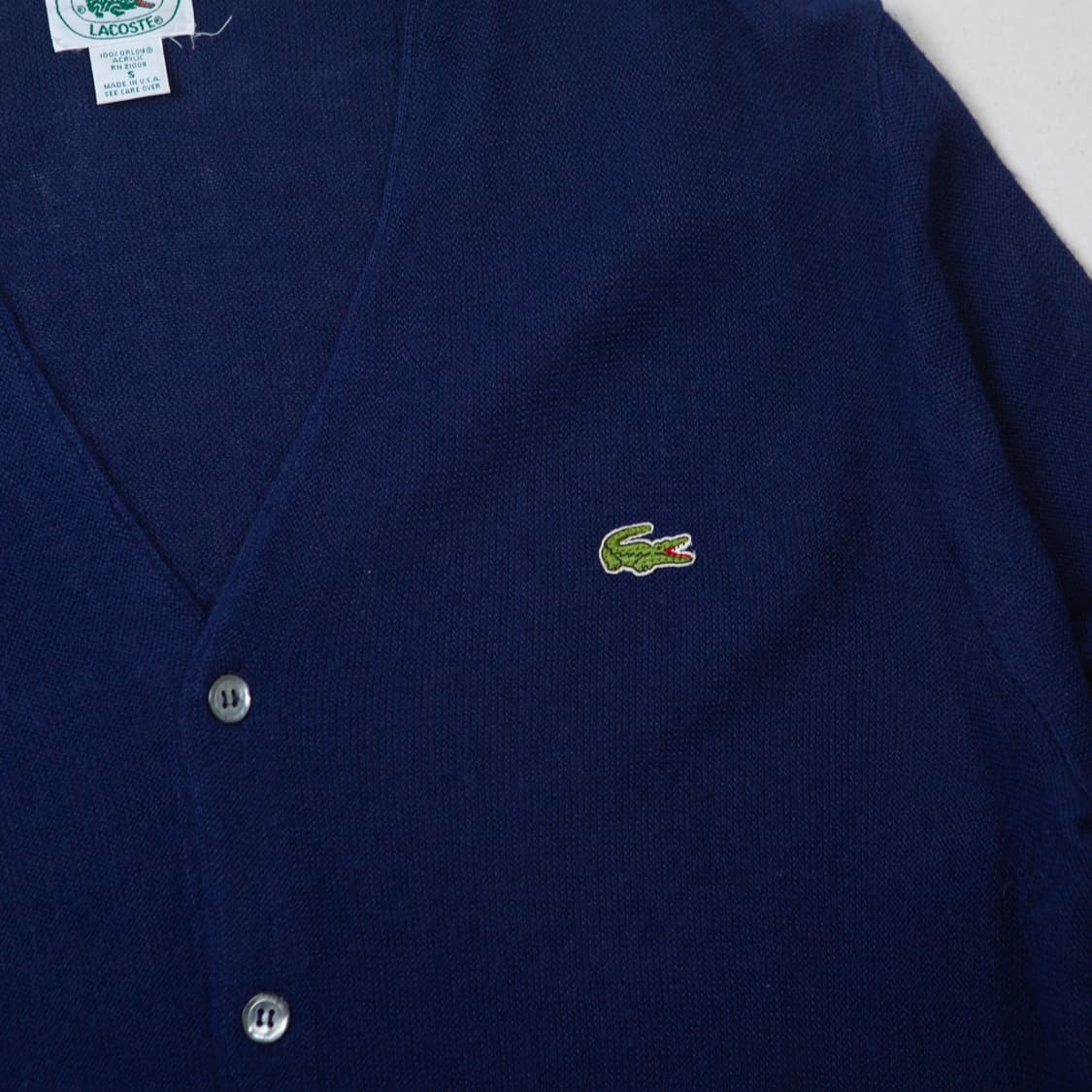 80s IZOD 라코스테 아크릴 가디건 네이비 상품이미지3