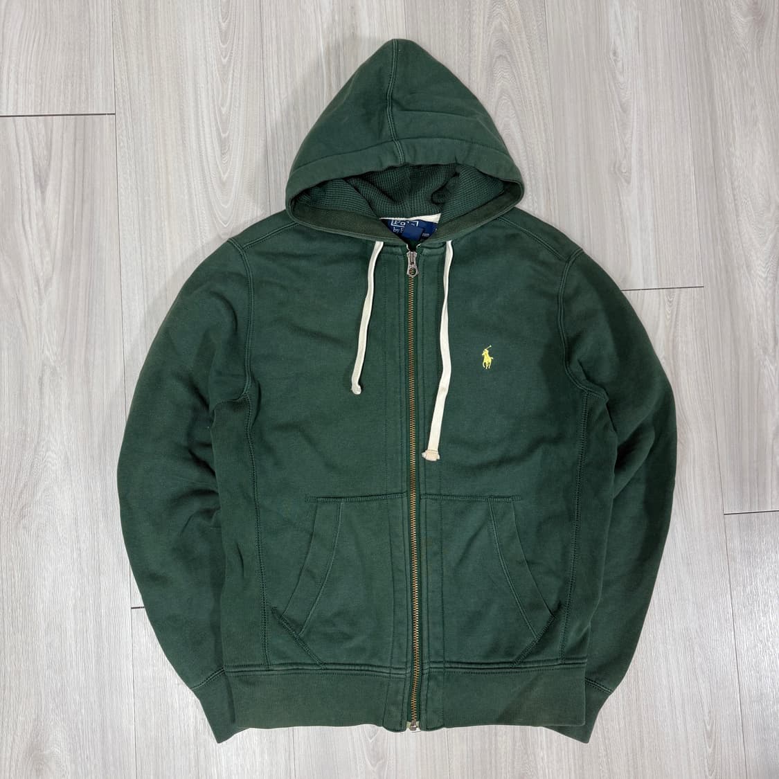 폴로 와플 초록 후드집업 상품이미지3