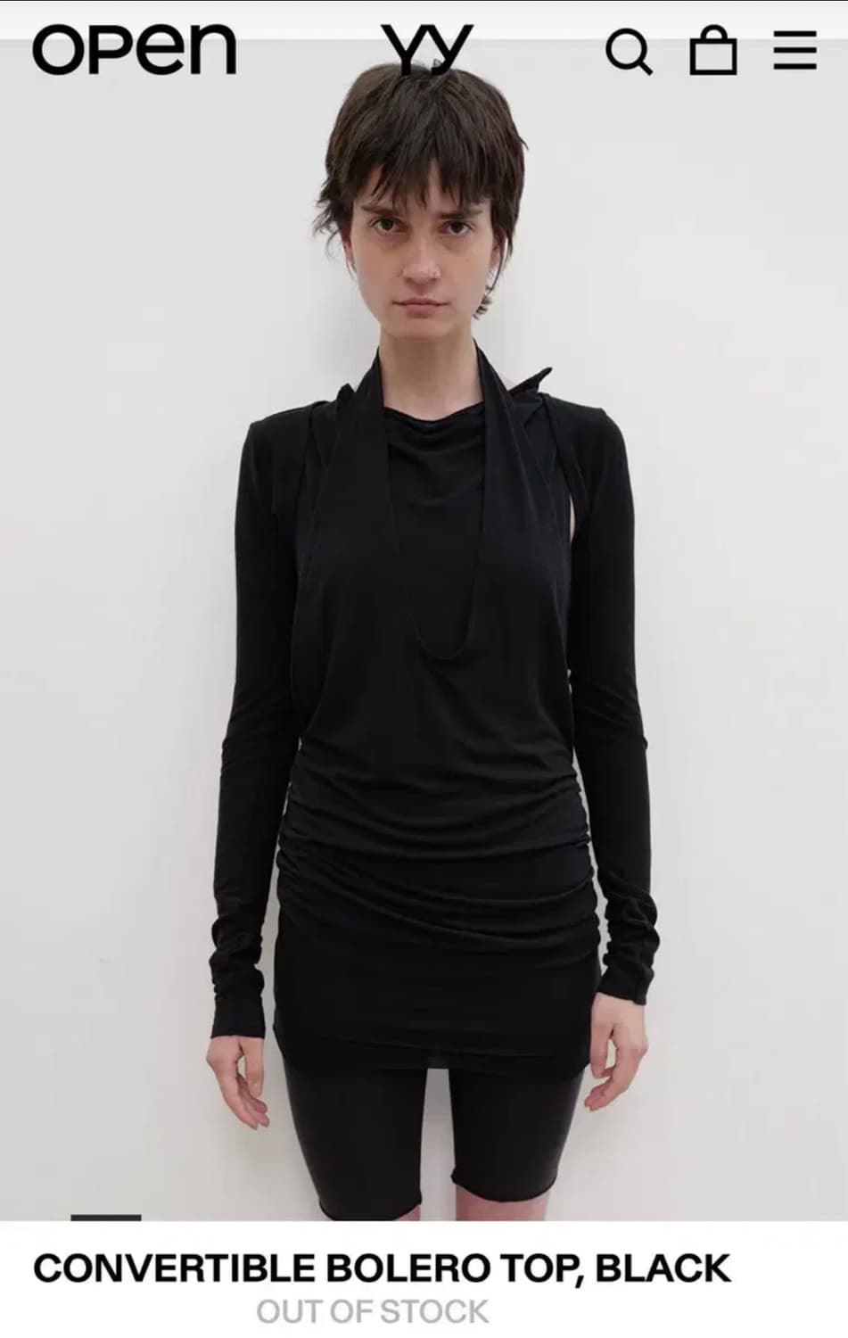 Open yy 오픈 와이와이 볼레로 탑 블랙 CONVERTIBLE 상품이미지1