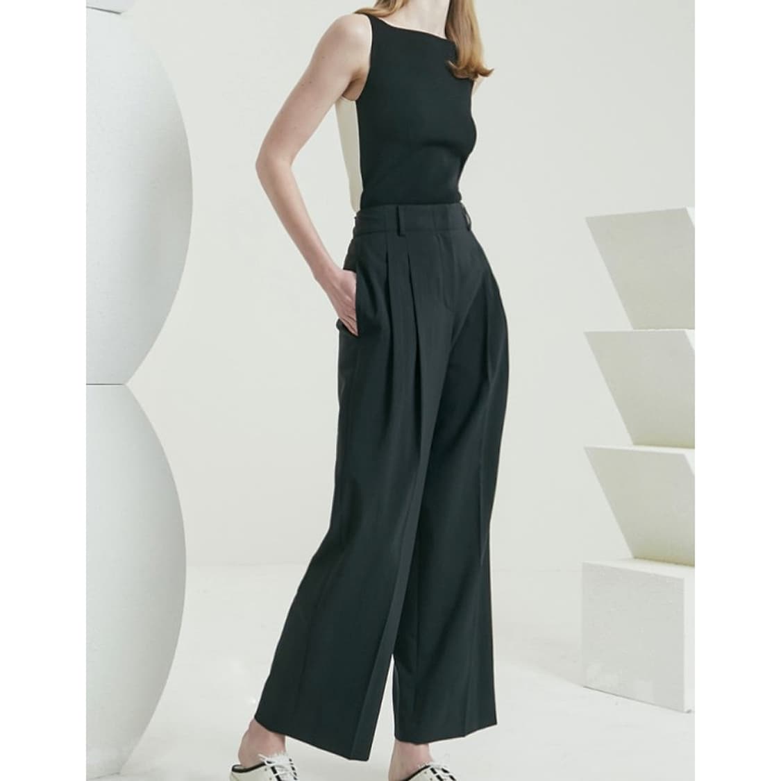 타임 투턱 네이비 루즈 팬츠 상품이미지1