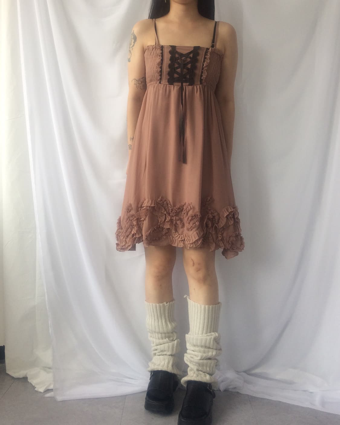 Lace up point frill sleeveless onepiece 상품이미지8