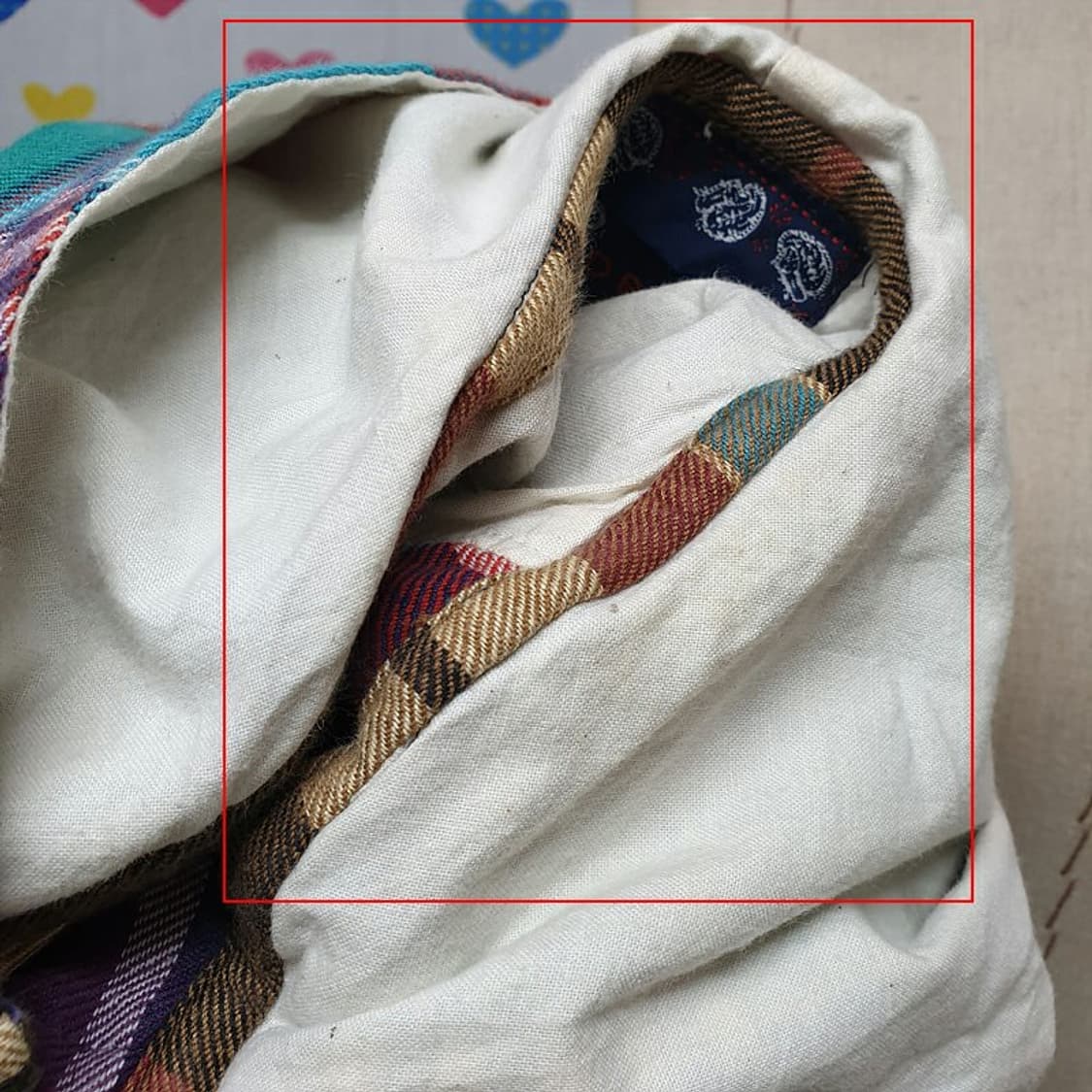 배색 플란넬 체크패턴 패치워크 언발 후드넥 버튼 셔츠 자켓 가디건 남방 상품이미지5