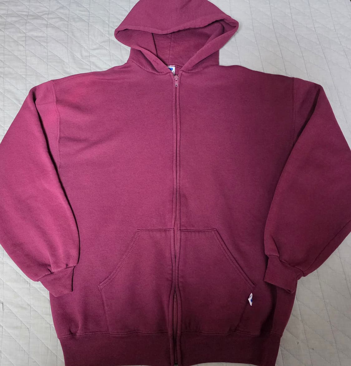 [XL] 90s 빈티지 러셀 애슬레틱 후드집업 퍼플/버건디 ver.홀 상품이미지1