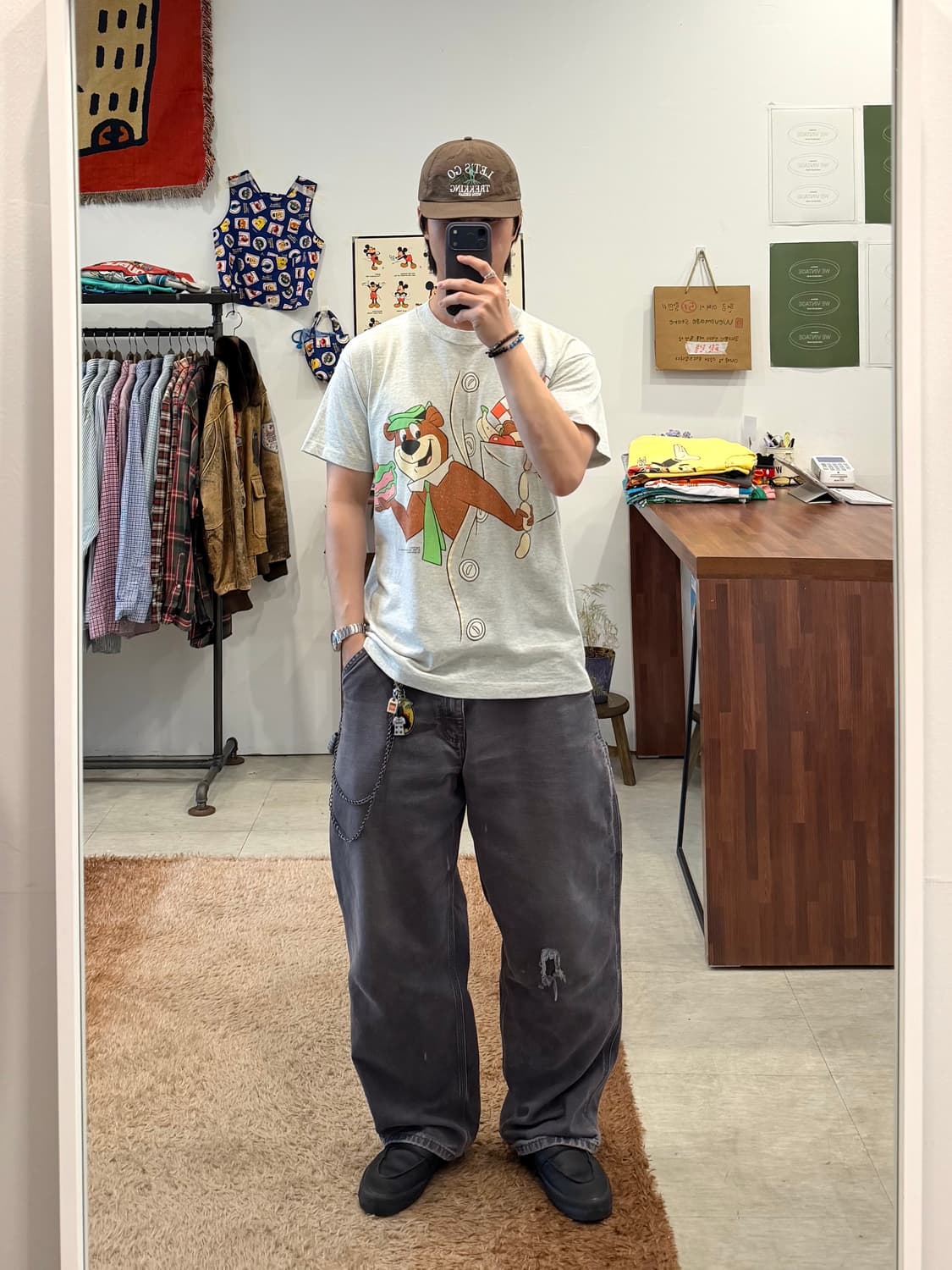 90s Fruit of the loom Yogi Bear 카툰 티셔츠 상품이미지2