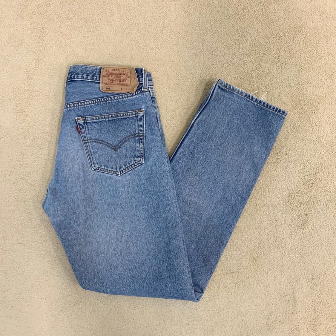 빈티지 리바이스 501 워싱 데님팬츠(33사이즈) 남자청바지 연중청 연청 상품이미지1