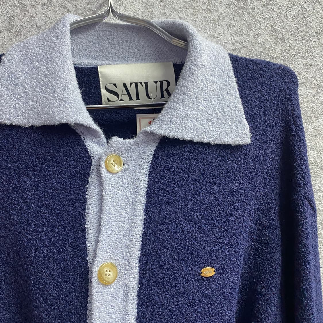 세터 네이비 나폴리 울 부클 폴로 니트 B4494 상품이미지3