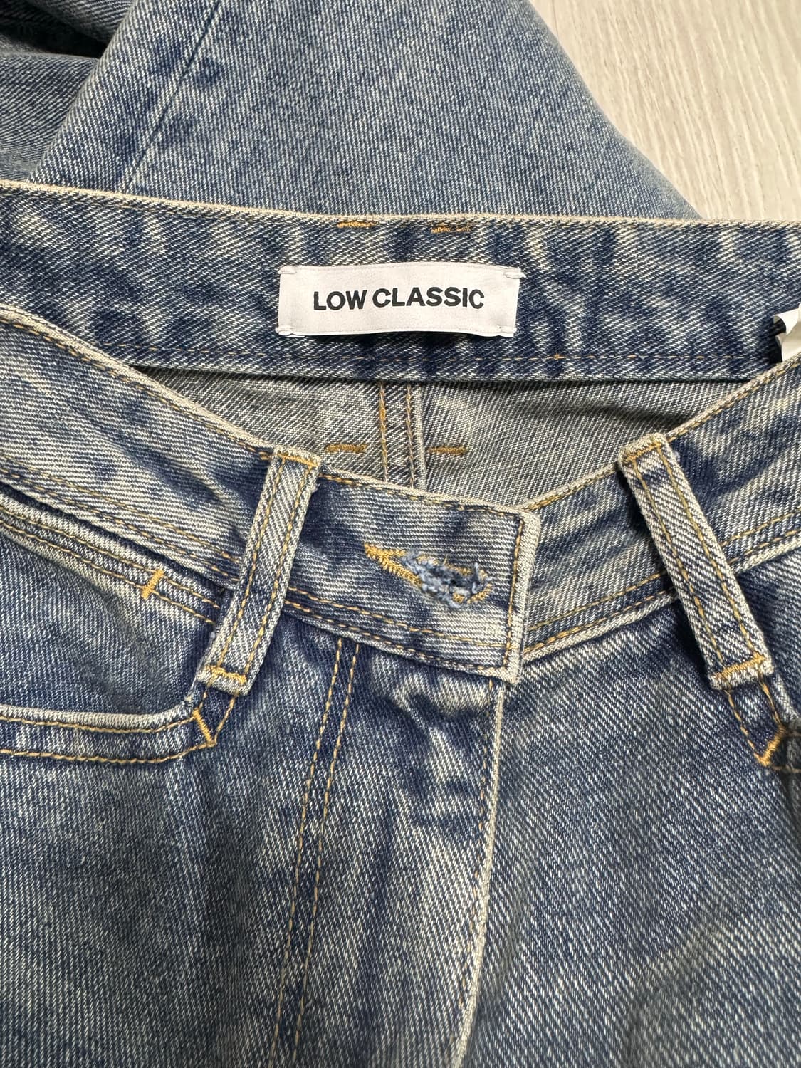 로우클래식 스트레이트핏 진 워싱데님 S사이즈 상품이미지4