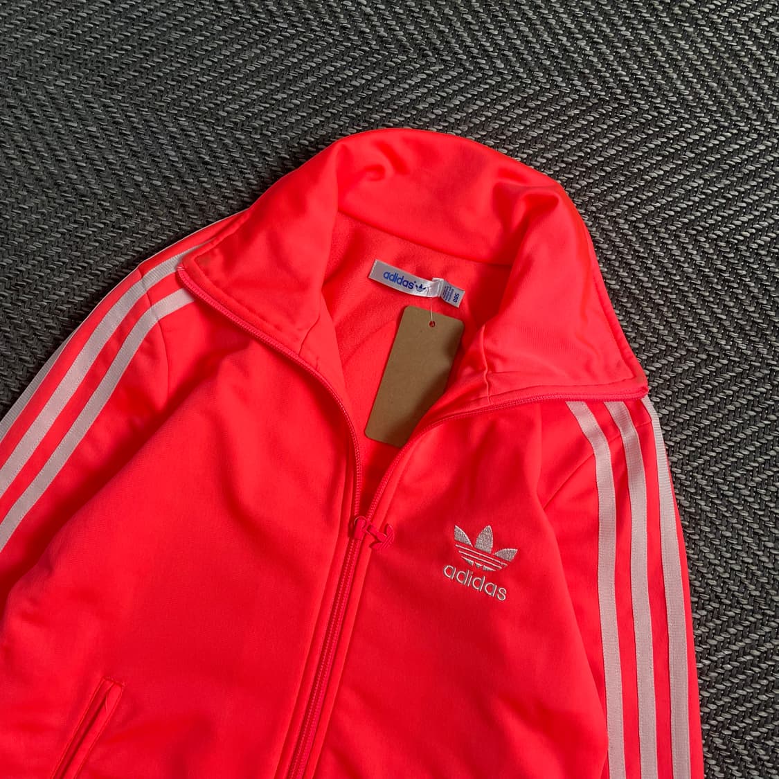 아디다스 우먼스 파이어버드 빅로고 네온 핑크 트랙탑 져지o 5037 상품이미지5