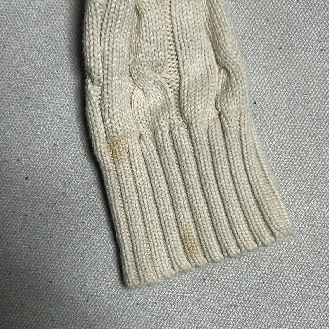 M 폴로랄프로렌 여성용 브이넥 오트밀 케이블 니트  상품이미지8