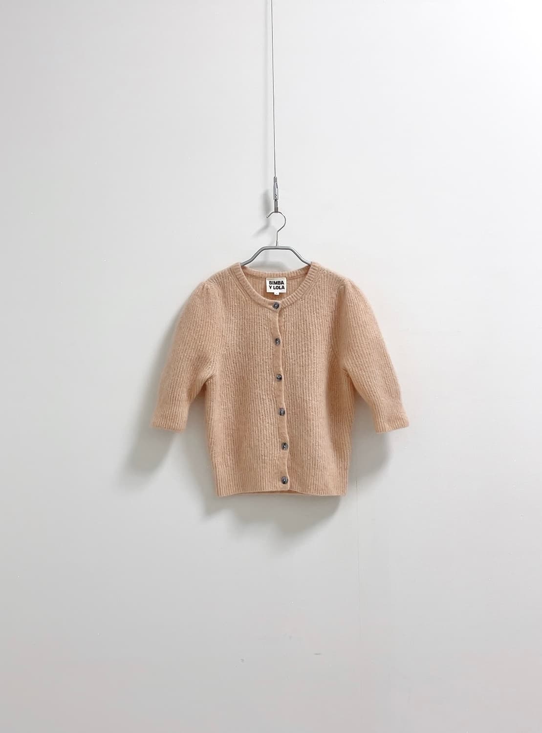 빔바이롤라 모헤어 숏 슬리브 가디건 피치 컬러 상품이미지2