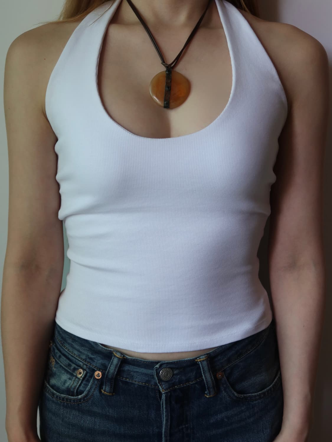 vintage amber glass pendant necklace 상품이미지2