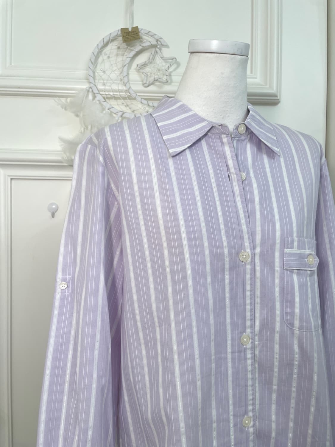 lavender stripe glitter loose cotton shi 상품이미지5