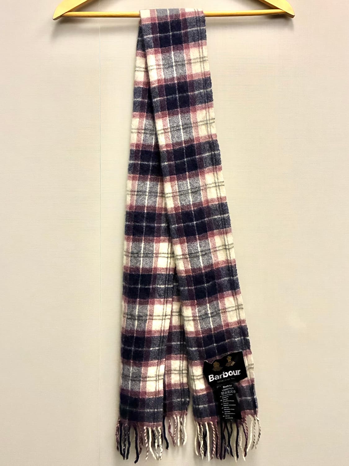 Barbour 바버 램스울 스트라이프 타탄체크 숏머플러 목도리 상품이미지6