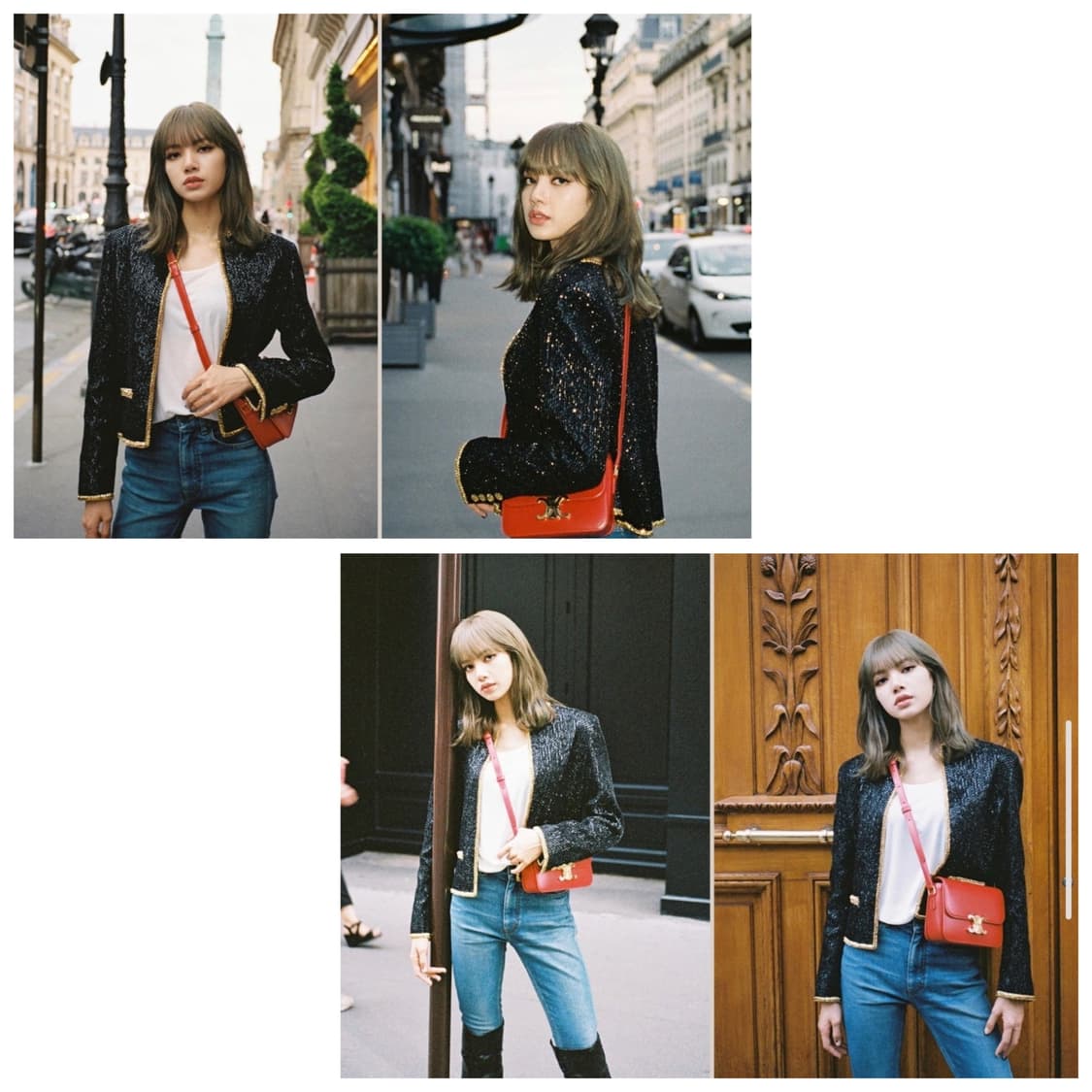 정품)급처상태좋음!셀린느 트리옹프오페 틴 블랙핑크리사연예인가방크로스숄더백 상품이미지1