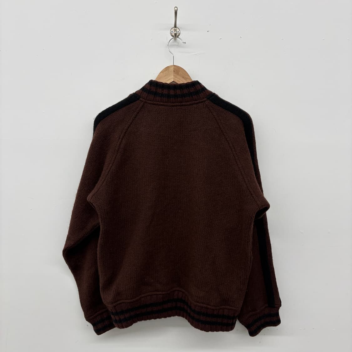 Norwich 니트 야구 점퍼 브라운 남L 상품이미지6