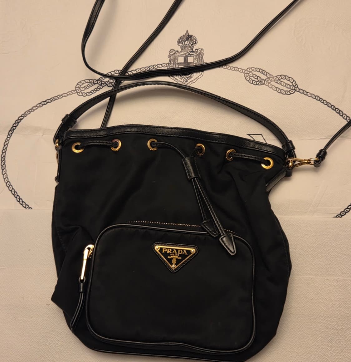 [정품] 프라다 듀엣 리나일론 삼각로고  버킷 크로스백  상품이미지2