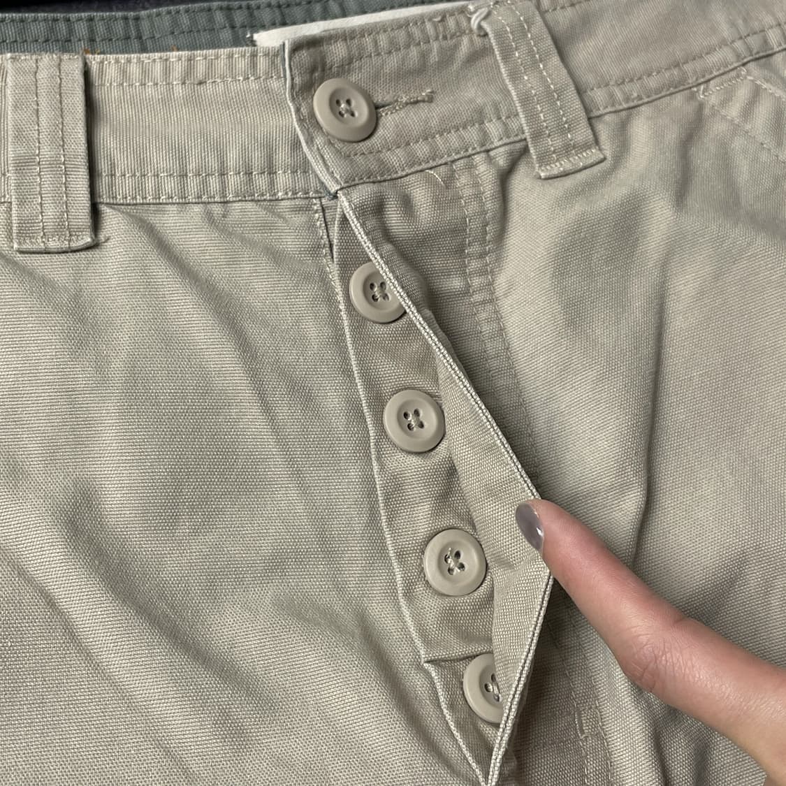 URBAN UP 빈티지 베이지 코튼 카고 하프 팬츠 A00704 상품이미지3