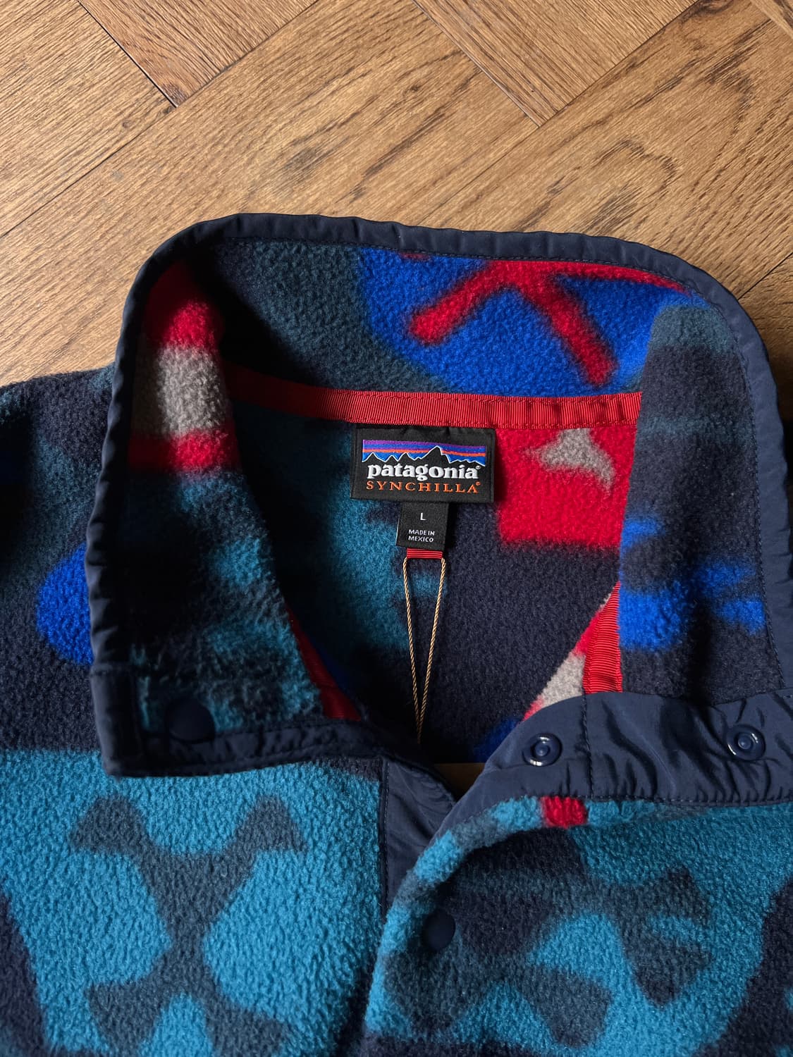 [L]파타고니아 신칠라 멕시코제 아즈텍 패턴 스냅 플리스 상품이미지2