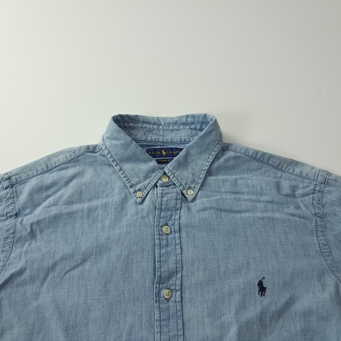 CK416 XL 폴로 00s 샴브레이 라이트블루 반팔 셔츠 남방 상품이미지2