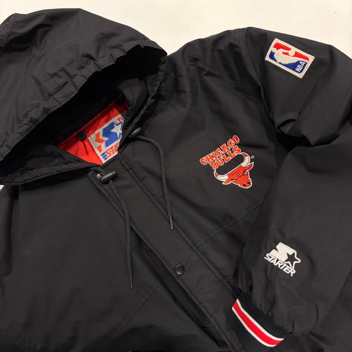 [L] 올드 스타터 NBA 시카고 불스 후드 자켓 블랙 B393 상품이미지3