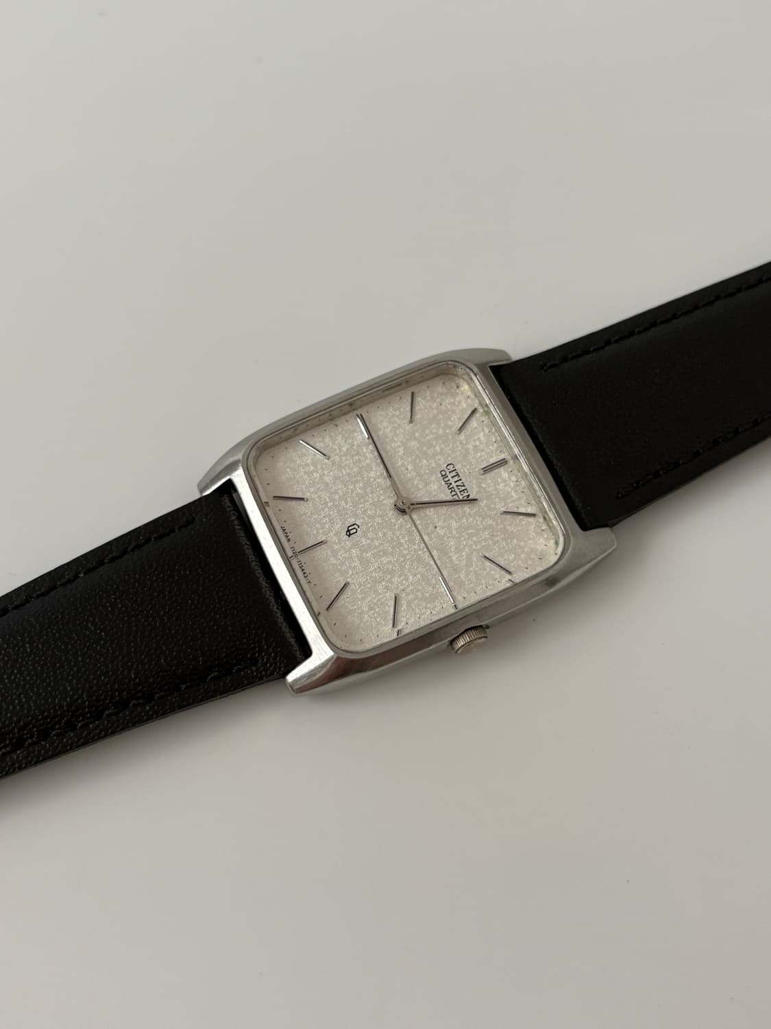 80s CQ texture dial silver square quartz 상품이미지4