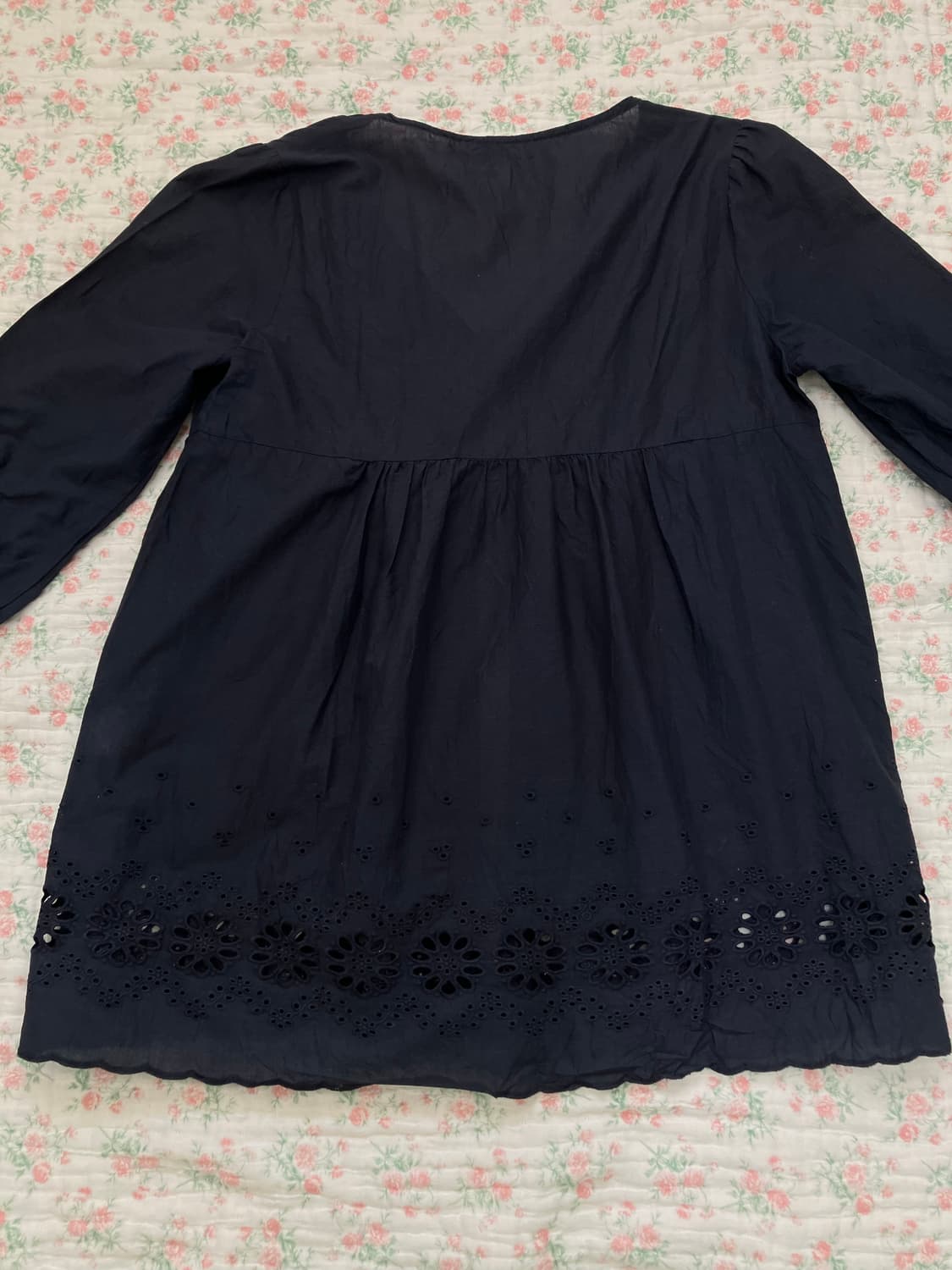 빈티지 모리걸 네이비 자수 레이스 블라우스 1086 모리걸 y2k 스트릿 상품이미지2