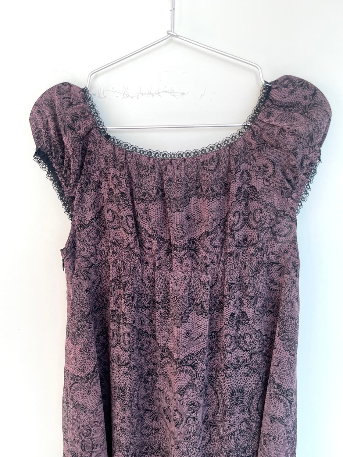 히스테릭 글래머 페이즐리 레이스 고딕 해골 프릴 시폰 원피스 드레스 상품이미지5