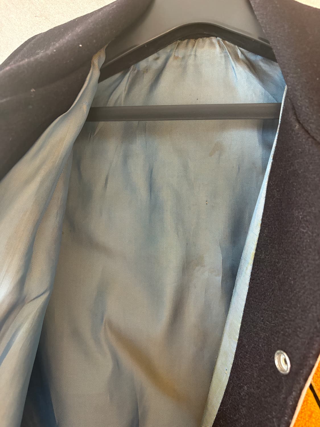 빈티지 바시티 레터맨 자켓 RAU 스냅, 가죽 패널 상품이미지6