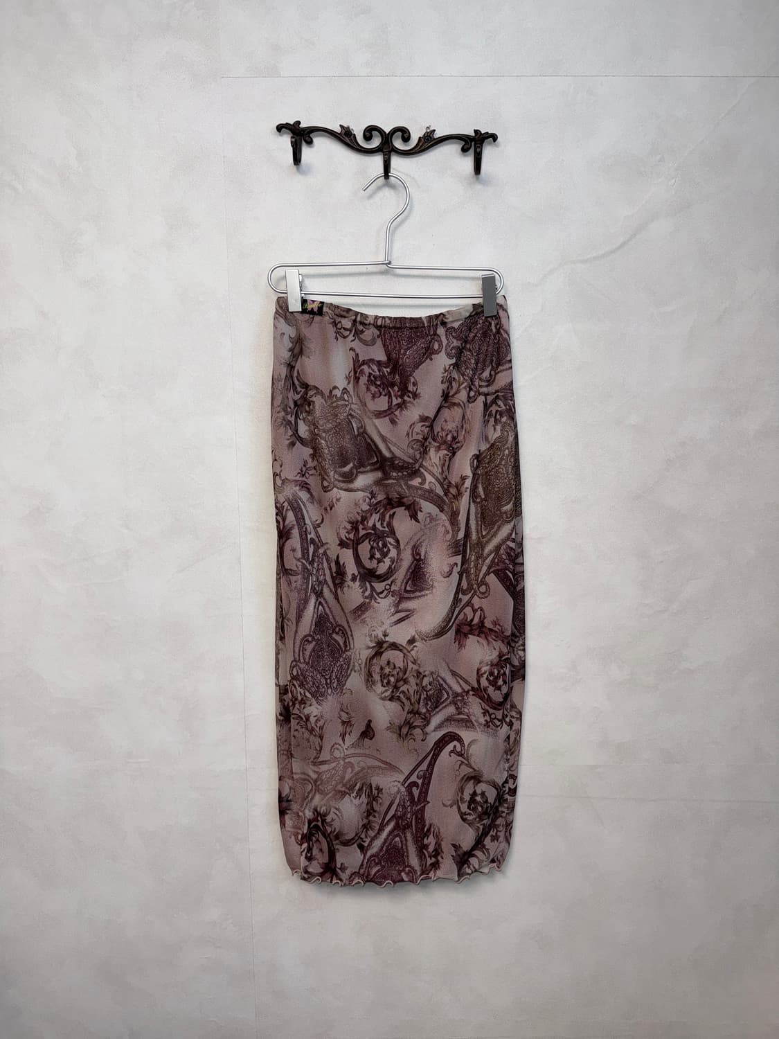 Badee rose pink oriental graphic mesh sk 상품이미지3