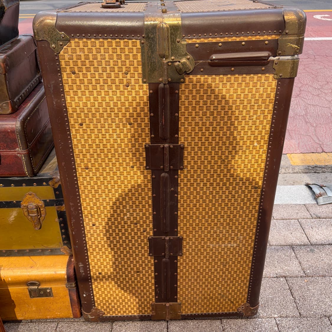 빈티지 소품 1920년 Hartmann 미국 스티머 트렁크 상품이미지4