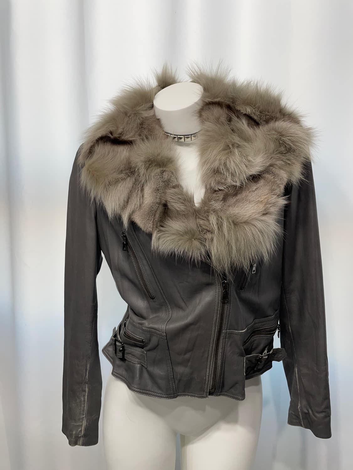 🎸그레이 퍼 레더 자켓🎸 상품이미지5