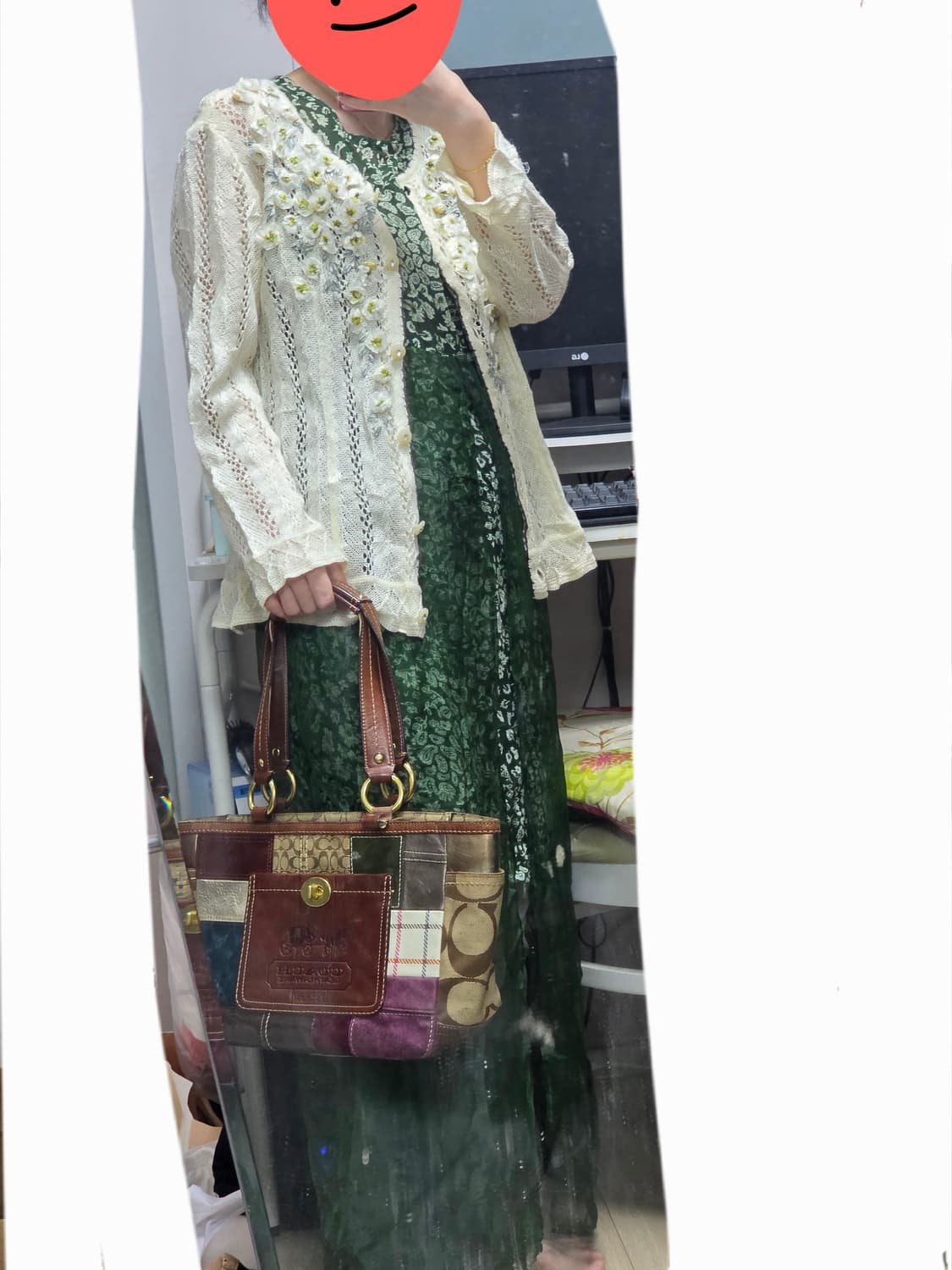 일본빈티지)오리엔탈 에스닉 히피모리걸st 쉬폰 레이어드롱슬리브리스원피스 상품이미지2