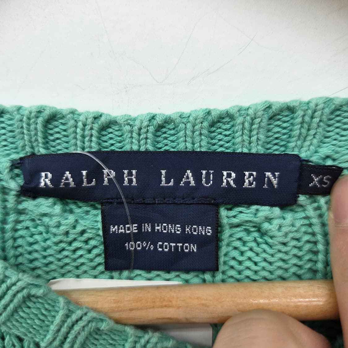 폴로 랄프로렌 케이블 니트 민트 여성 XS 상품이미지4
