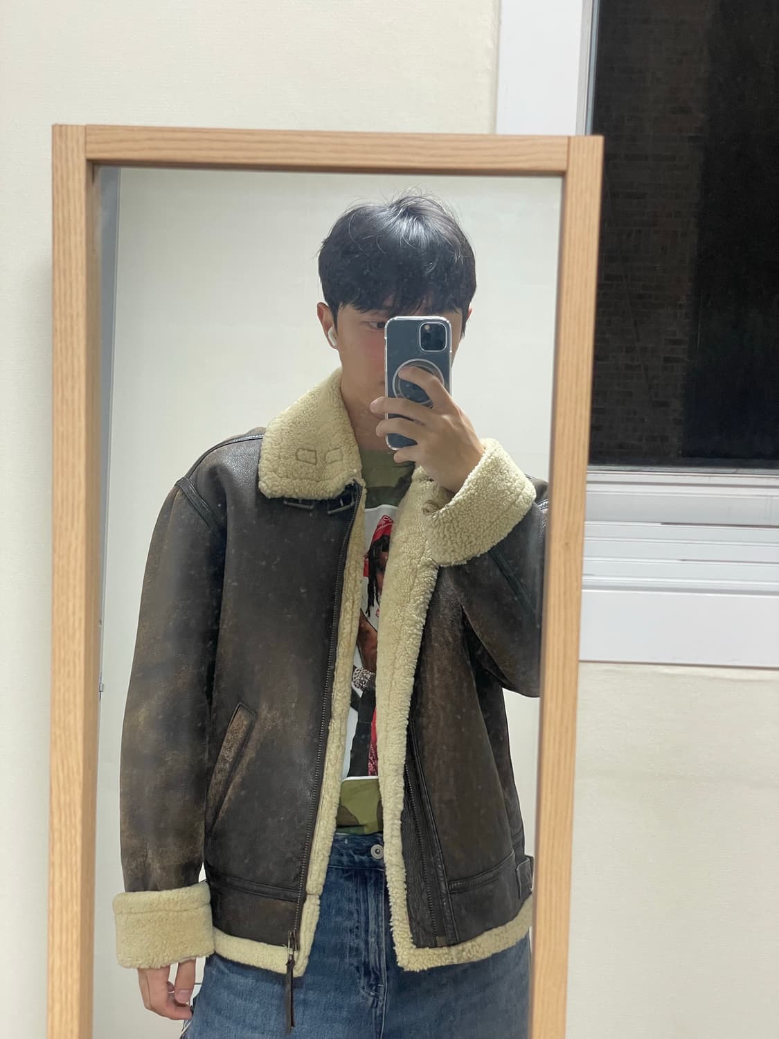 TRUGEN 데드스탁 리얼 램스킨 B-3 무톤 자켓, 무스탕 상품이미지1