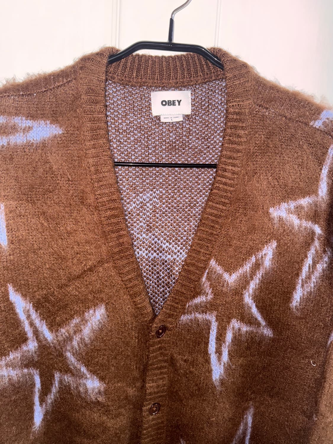 오베이 스타 니트가디건 브라운 상품이미지2