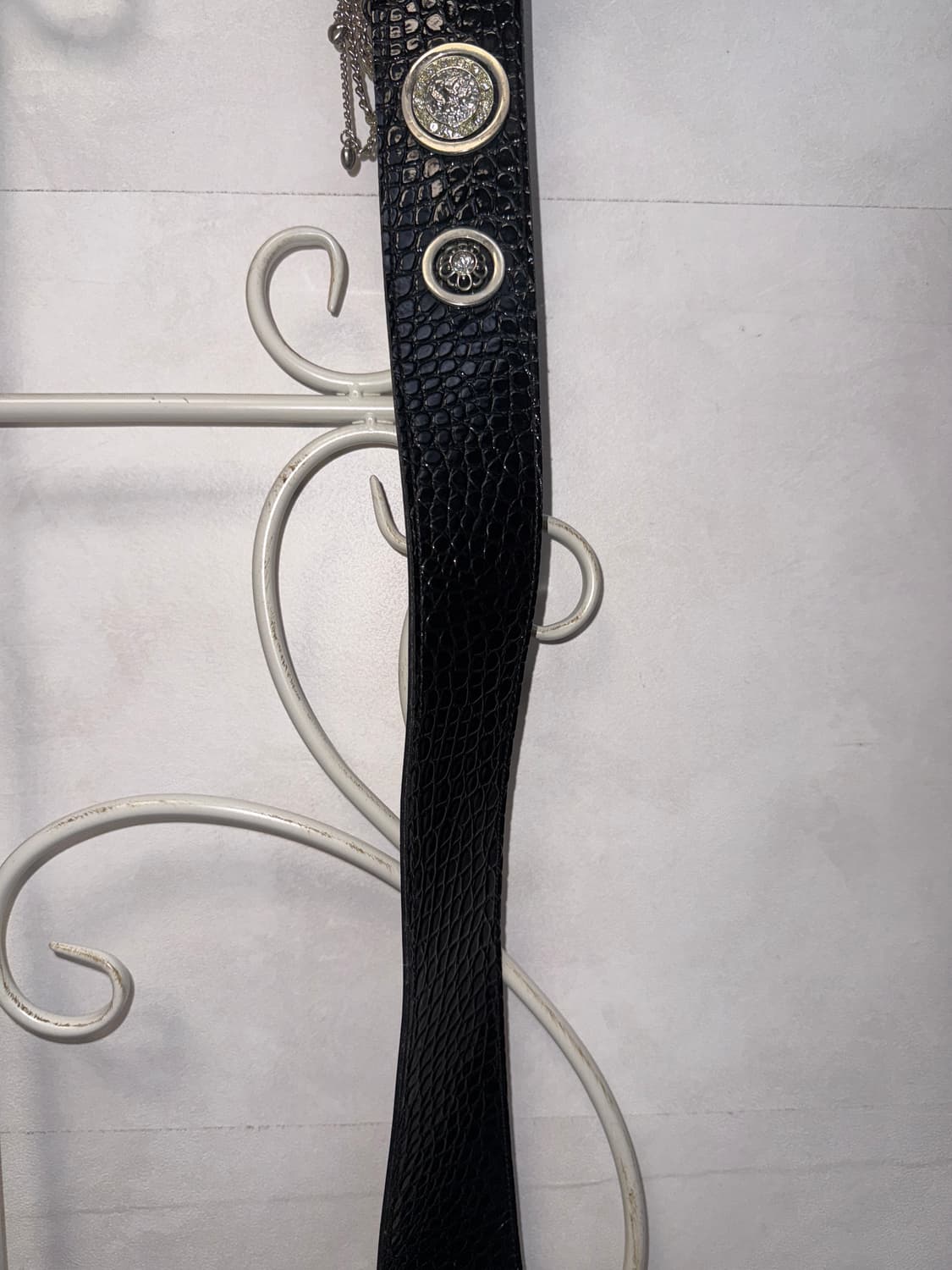 Black python oriental cubic chain belt 상품이미지7