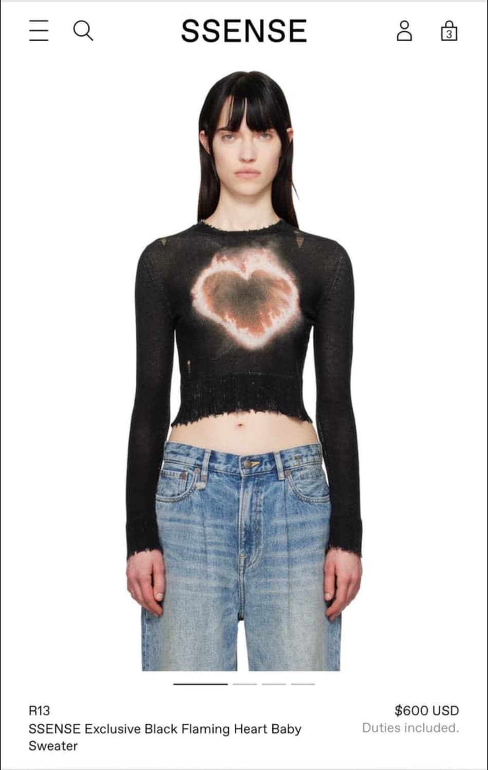 R13 플레이밍 하트 캐시미어 스웨터 상품이미지4