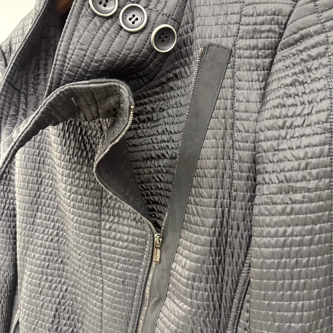 아르마니 블랙 퀼팅 롱 코트 여/S 상품이미지5