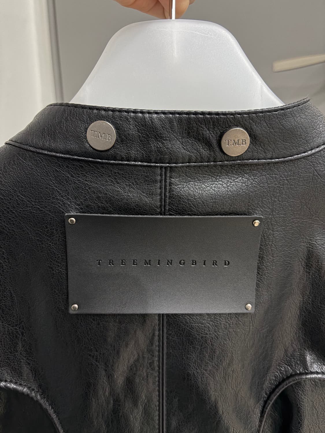 트리밍버드 2-way Collar 니트 슬리브 레더자켓 상품이미지3