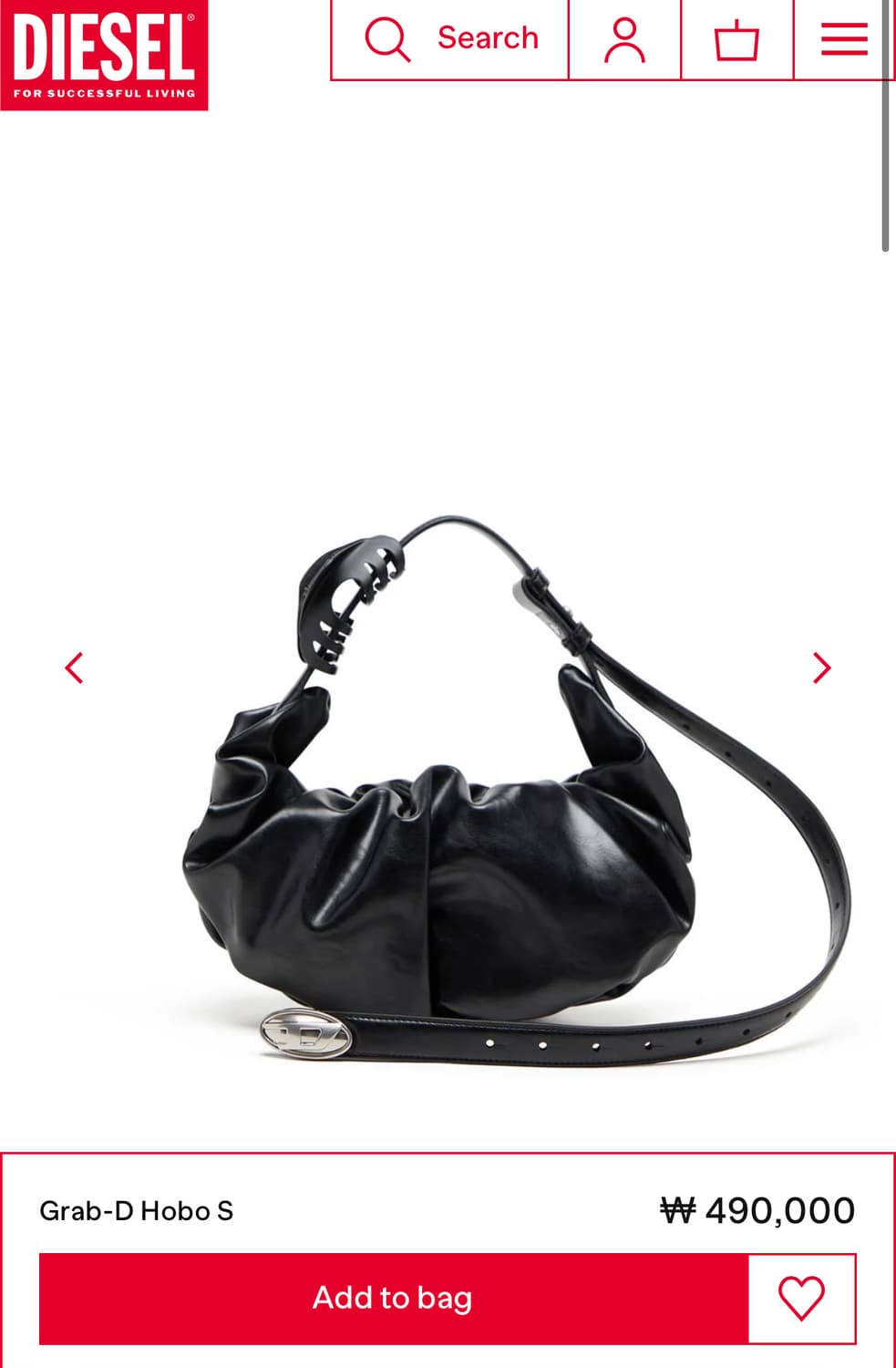 디젤 25fw Grab-D Hobo S 숄더백 상품이미지9