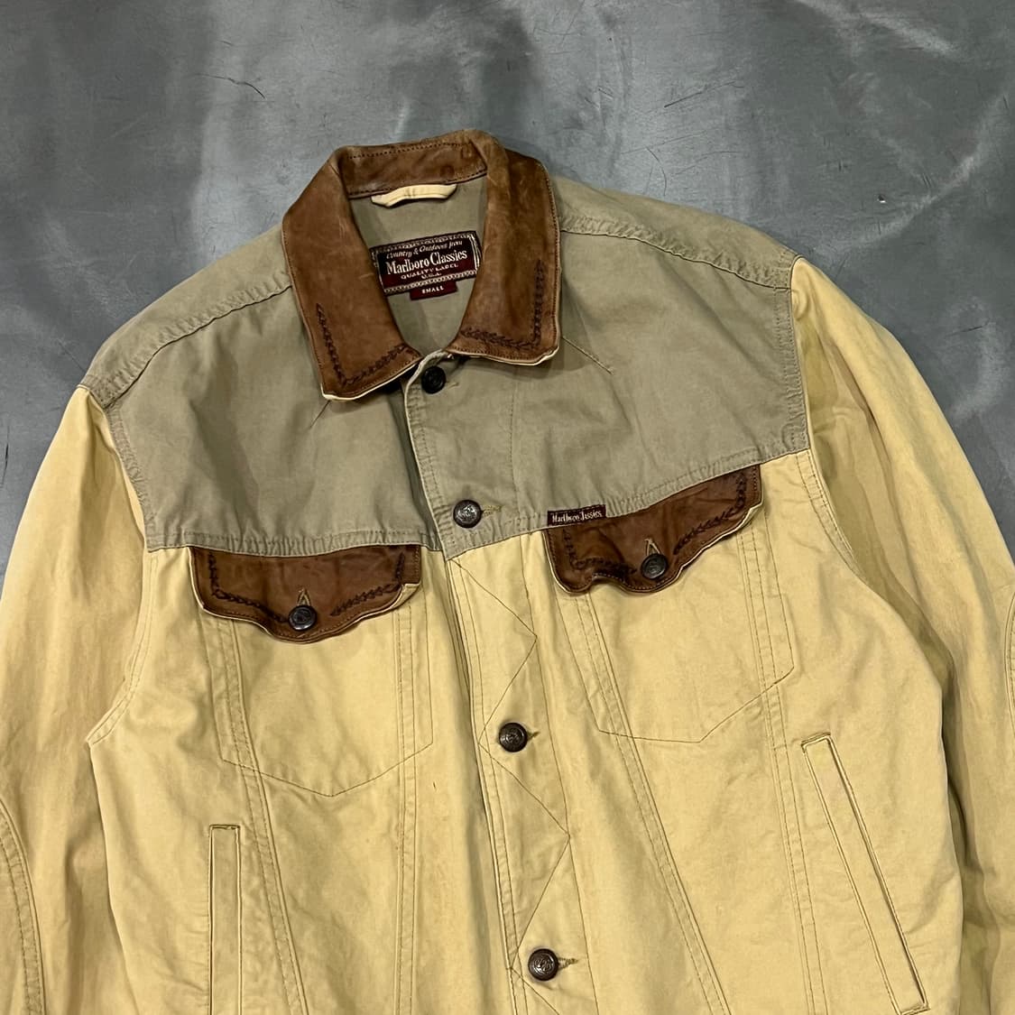  말보로 클래식 레더 카라 트러커 자켓 y14962 상품이미지3