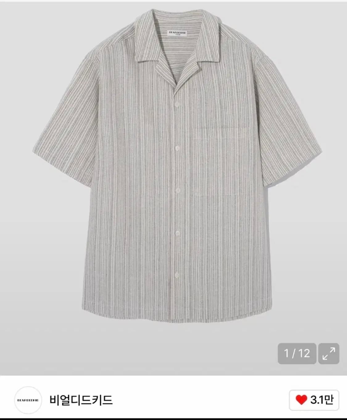 비얼디드키드 파나마 하프 린넨 셔츠 사이즈 M-L 상품이미지1