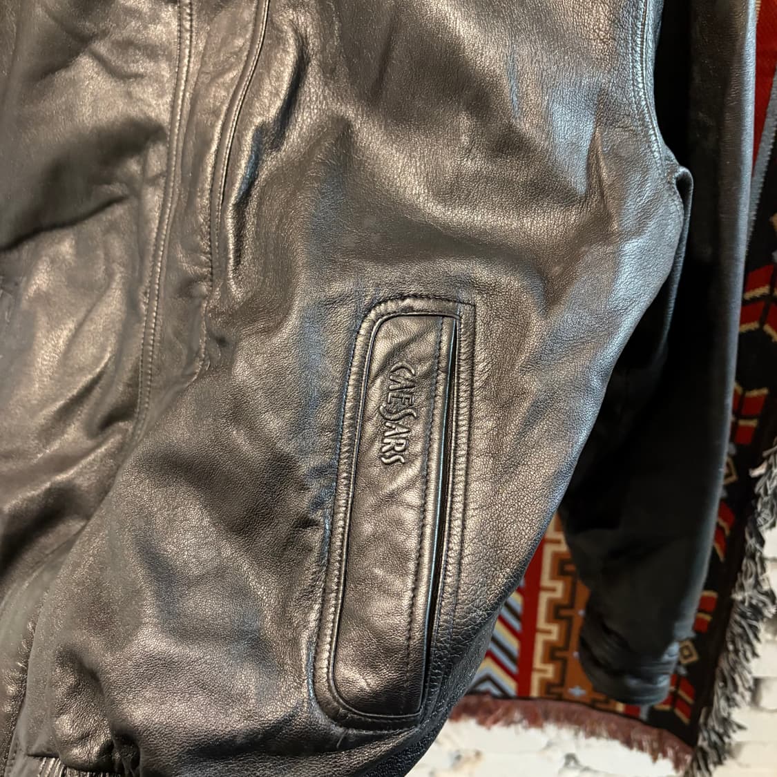 CAESARS 빈티지 소가죽 레더 카라자켓 상품이미지2