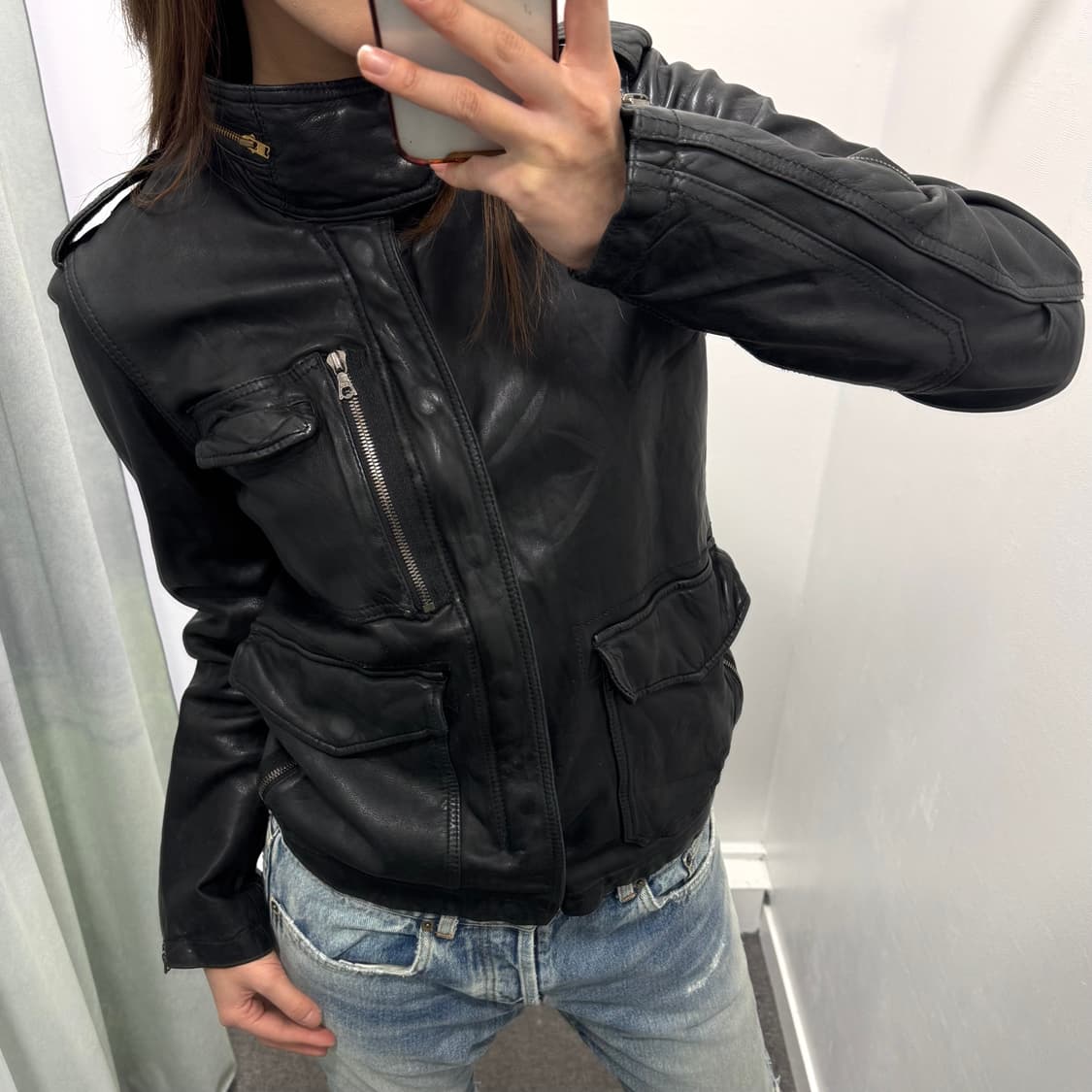 Studio Ecru  블랙 양가죽 자켓 상품이미지2