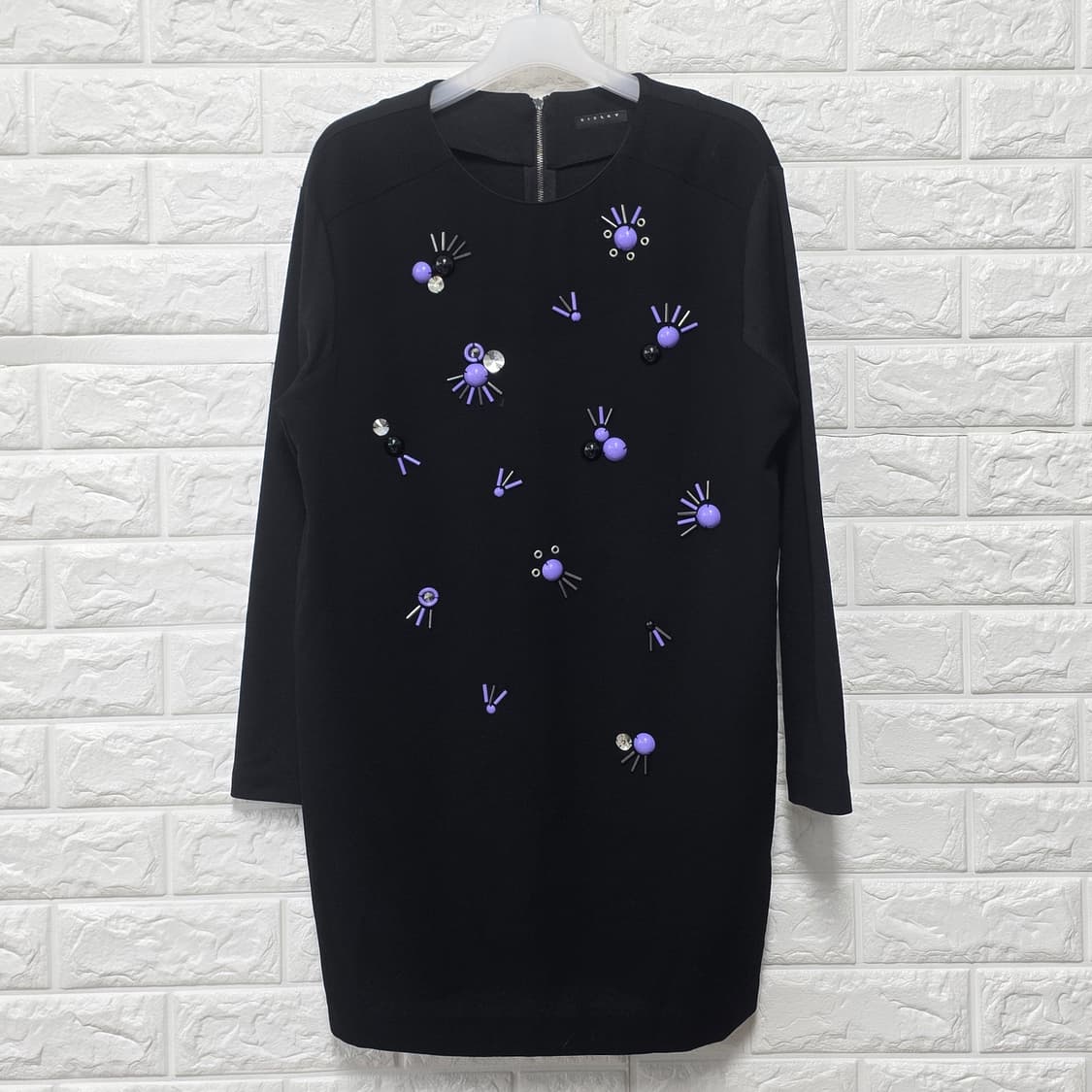 시슬리 블랙 퍼즐 장식 원피스 M 상품이미지1