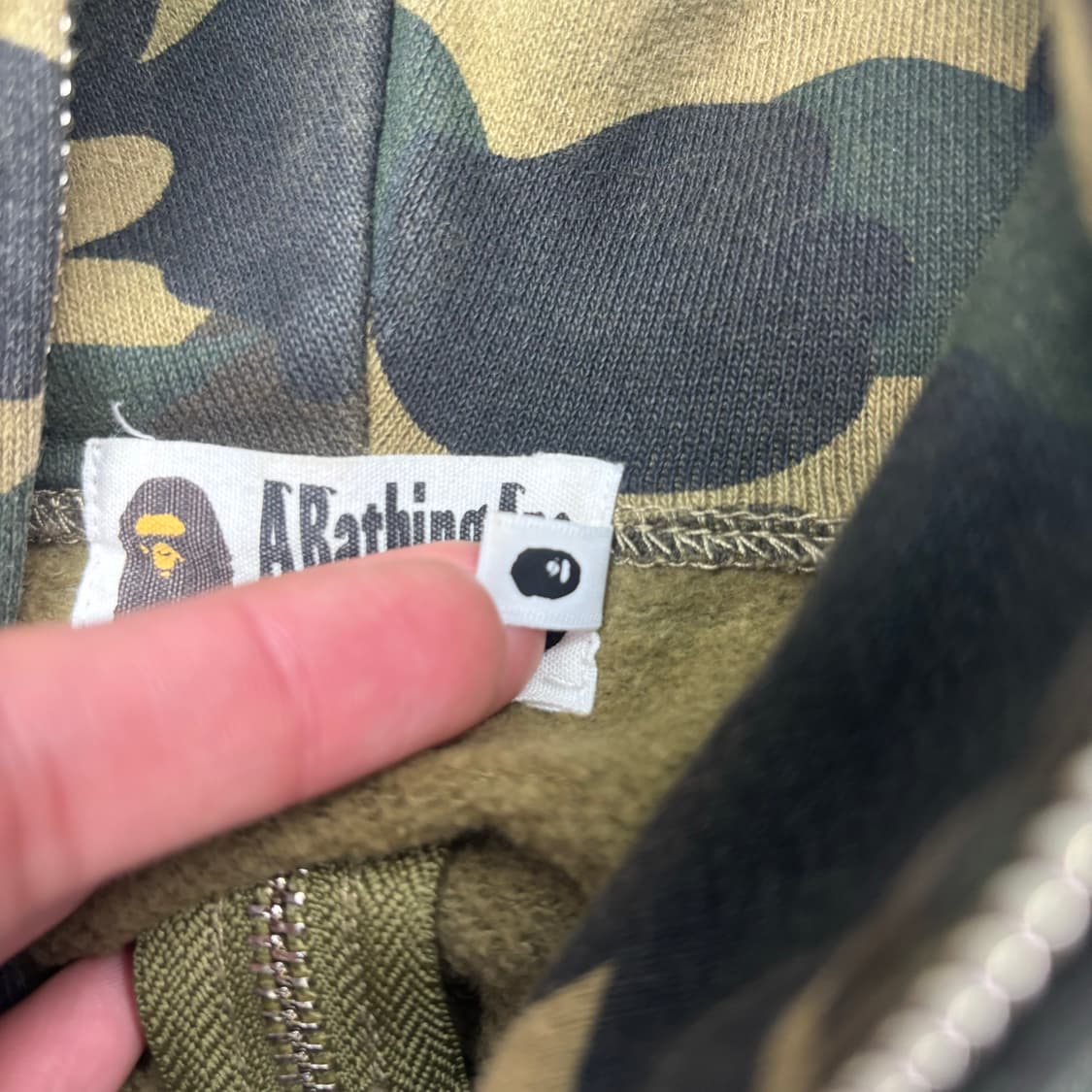 베이프 컬리지 카모 풀 오버 후드집업 XL 상품이미지8