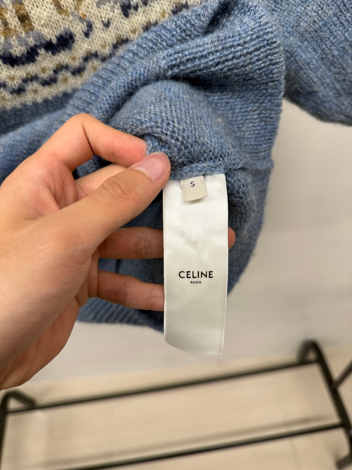 셀린느 트리오페 양모 여성용 니트반팔 백화점판 S 상품이미지5