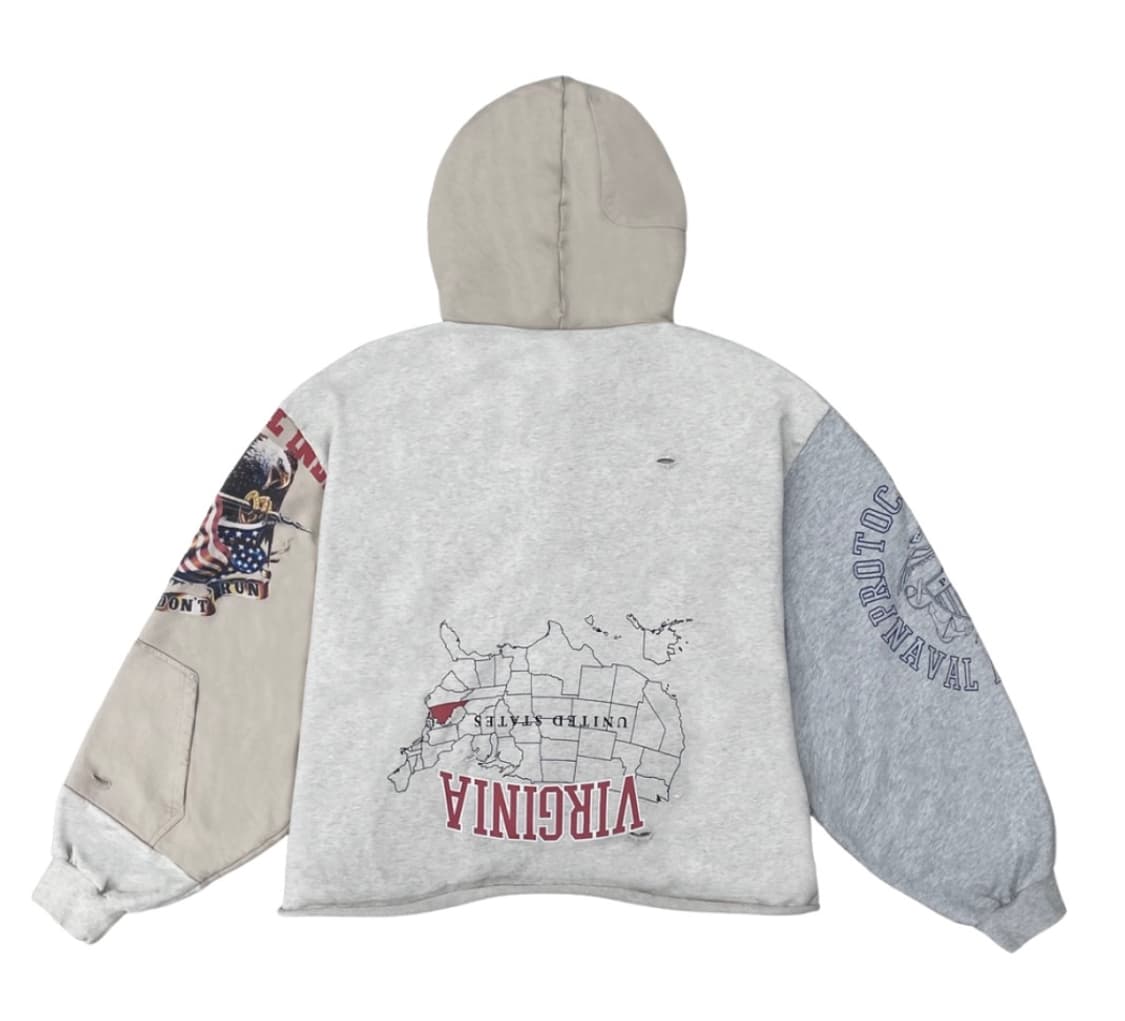 프로토콜 인덱스 업사이드 다운 집 후드 아이보리 2사이즈 상품이미지2