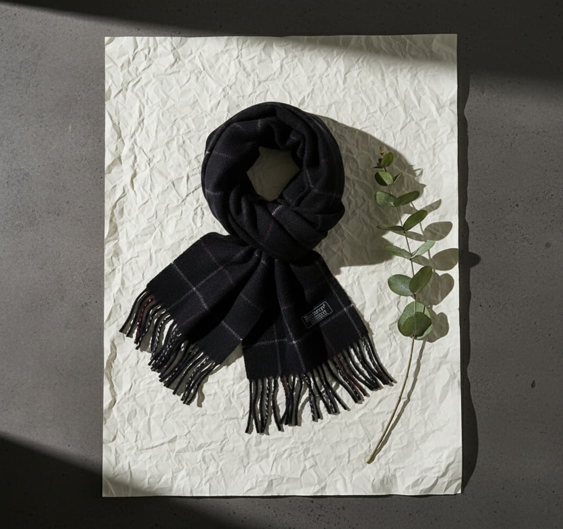 버버리 90s Burberrys 캐시미어 윈도우 체크 머플러 상품이미지7